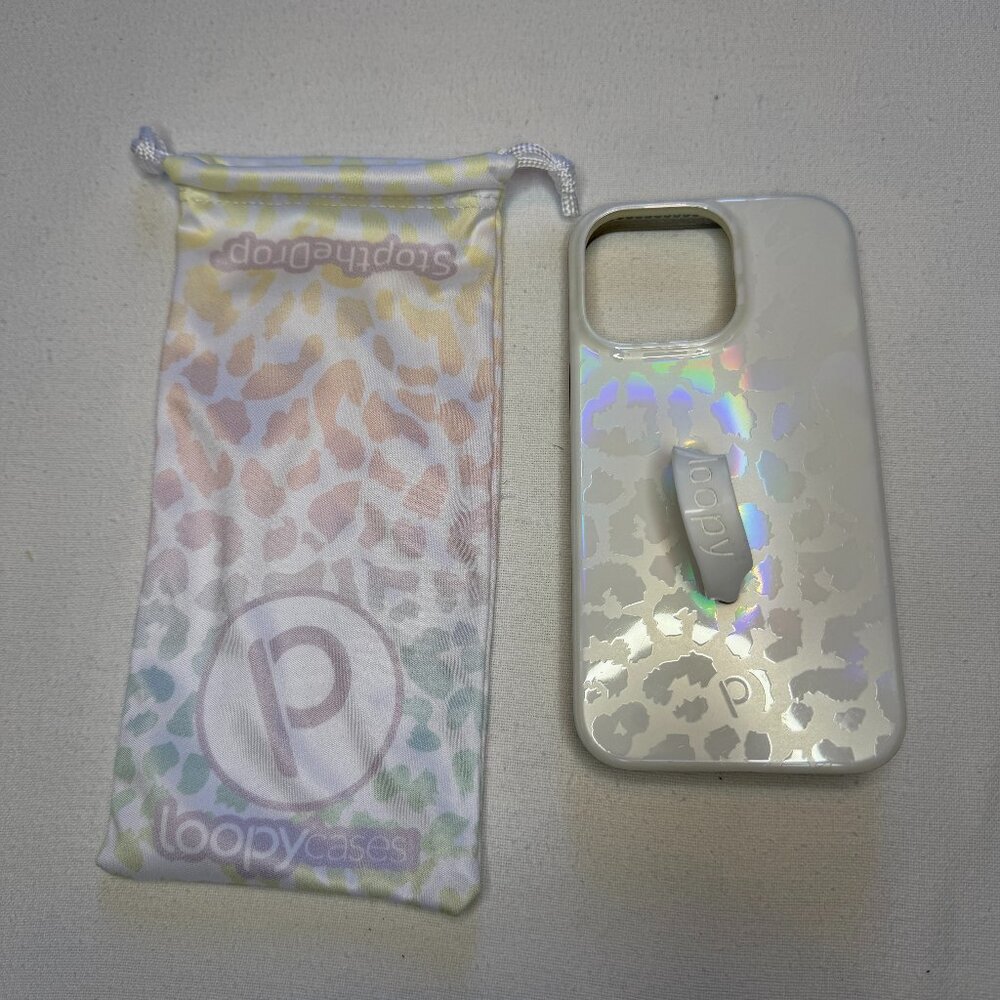 Loopy Case iPhone 11 Pro White Opal Leopard Righty with‎ Bag